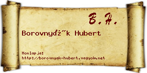 Borovnyák Hubert névjegykártya